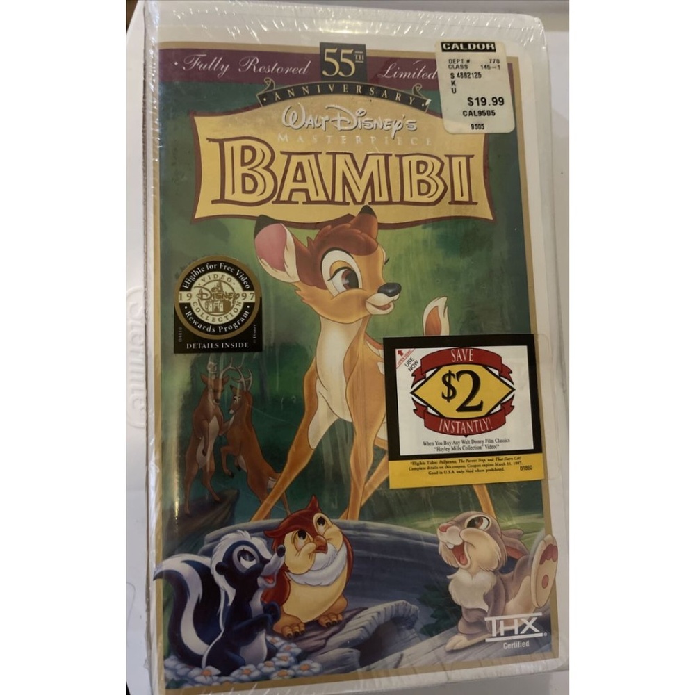 Bambi: 55th Anniversary Walt Disney's Masterpiece (VHS, Limited Edition).